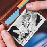 Personalised 11 Year Anniversary Steel Map Wallet Card